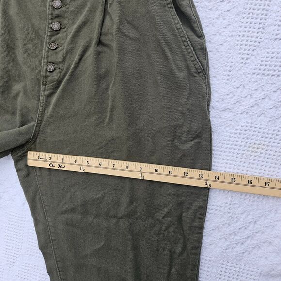 Time and Tru Women's High Rise Relax Button Fly Paperbag Pants - Green, Size 20 - Picture 7 of 12